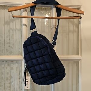 Navy Quilted Katydid Puffer Crossbody Bag NWT